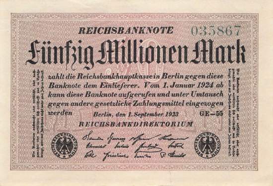 50 Millionen Mark 1923